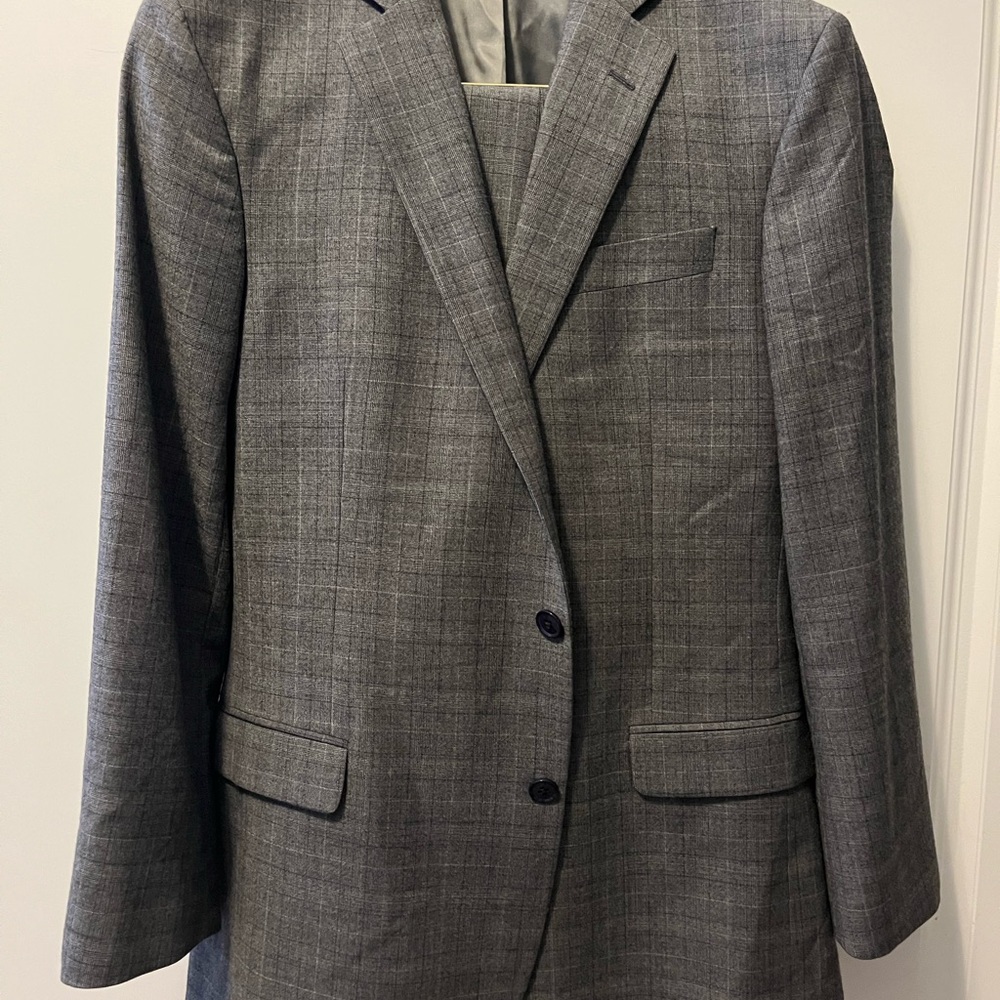Brooks Brothers Fitzgerald Suit Gray Glen Plaid/Prince of Wales 41R, 34/32